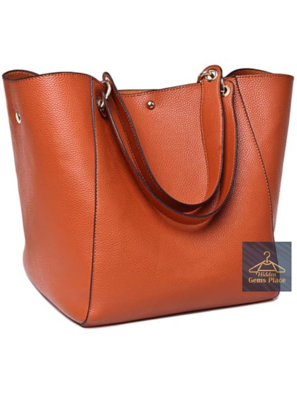 Large Work Tote Bag Waterproof Vegan Leather Bucket Purse Shoulder Bag
